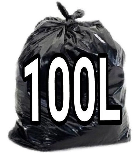 Saco De Lixo 100 Litros Reforçado 100 Unidades Fabricante Preto