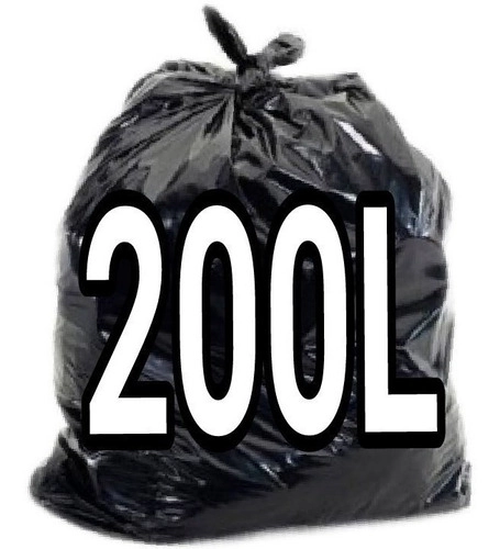 Saco De Lixo 200 Litros Super Reforçado 100 Unid Fabricante Preto
