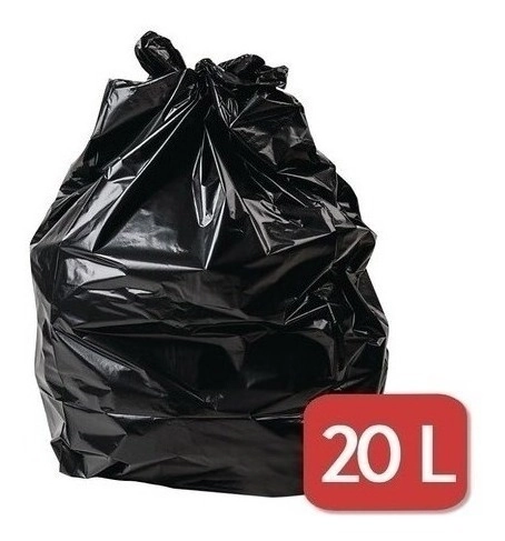 Saco De Lixo 20 Lt Preto Resistente - 40x60 Pcte 100 Un Preto