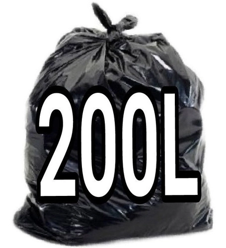 Saco De Lixo 200 Litros Preto Super Reforçado Preto