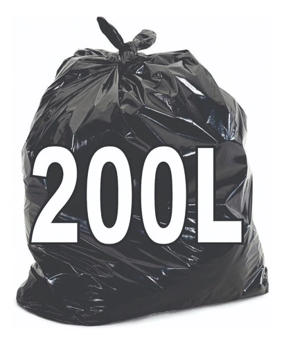 Saco De Lixo 200 Litros Resistente 100 Unidades Preto