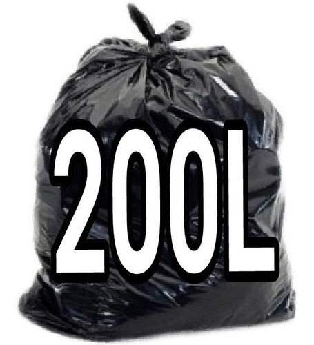 Saco De Lixo 200 Litros Preto Reforçado 100 Unid  Fabricante Preto