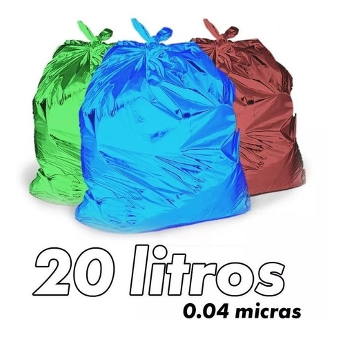 Saco De Lixo 20 Litros Colorido 500 Unidades Marrom