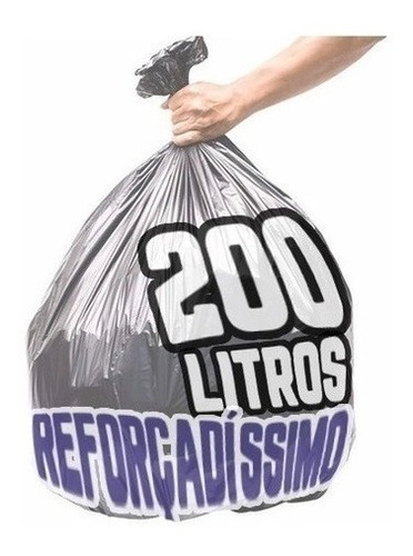 Saco De Lixo 200 Litros 100 Un Cinza Reforçadíssimo Cinza