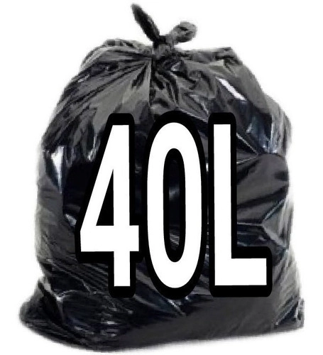 Saco De Lixo 40 Litros Preto 100 Unidades Fabricante Preto