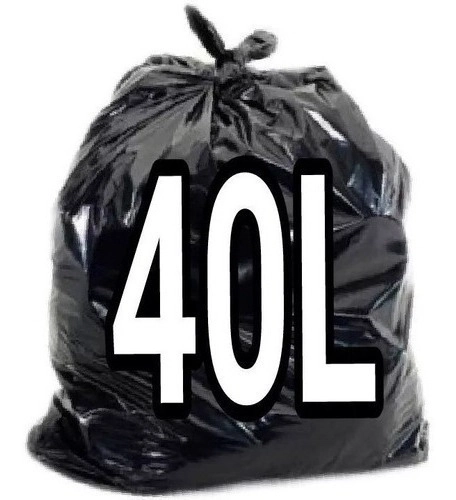 Saco De Lixo 40 Litros Preto 100 Unid Resistente Fabricante Preto