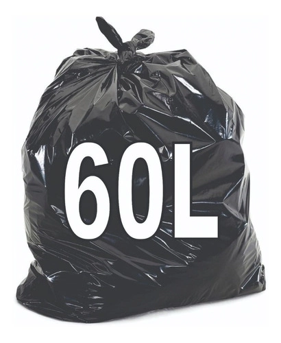 Saco De Lixo 60 Litros 100 Unidades Preto