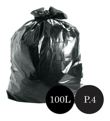 Saco De Lixo Preto P.4 100lts Pct C/100 Un