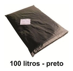Saco De Lixo Reforçado 100 Litros 200 Unidades Cor Preto Preto