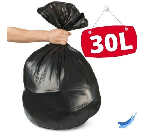 Saco De Lixo Reforçado 30l Uso Doméstico Com 100 Unidades Preto