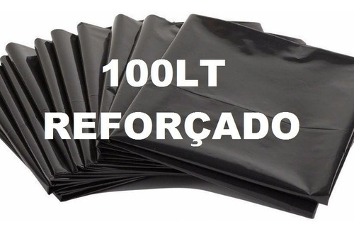 Saco De Lixo Reforçado Preto 100 Lts C/100 Unids Preto