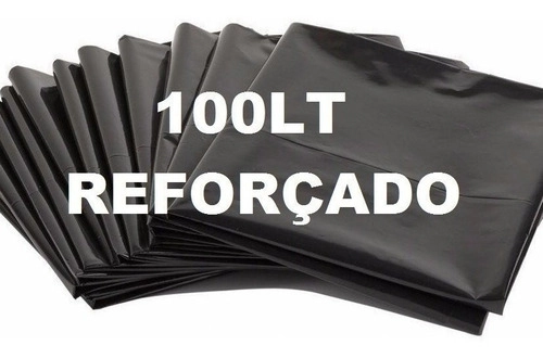 Saco De Lixo Reforçado Preto 100 Lts C/100 Unids Preto