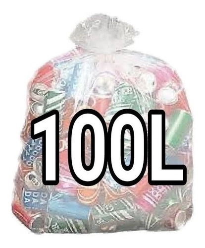 Saco De Lixo Transparente 100l Reforçado 100 Un Cinza-claro