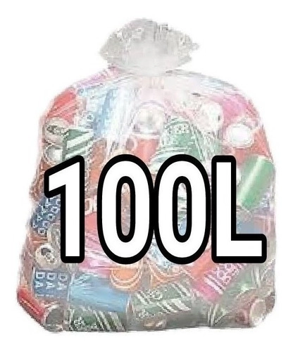 Saco De Lixo Transparente 100l Reforçado 100 Un Cinza-claro