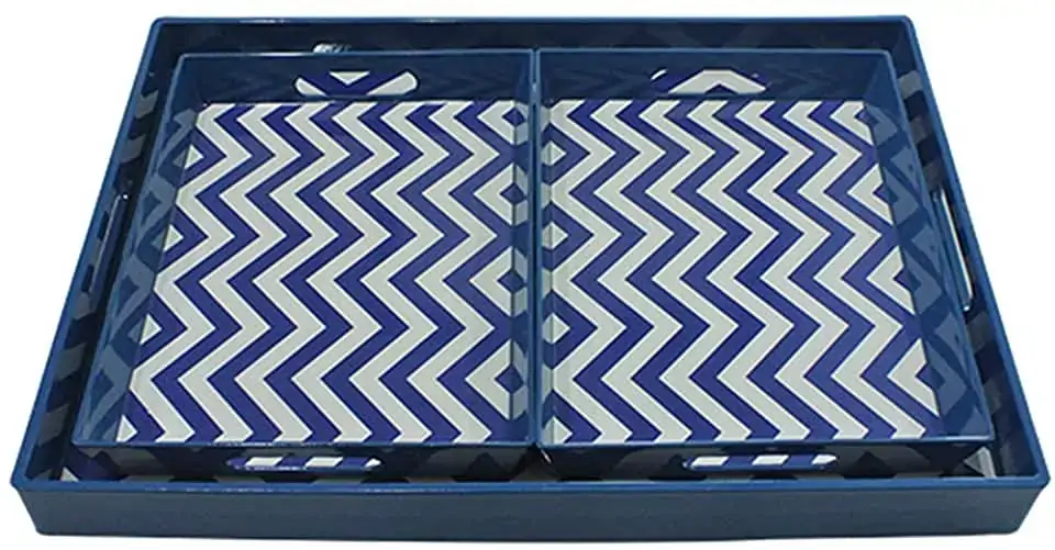 Cj.bandejas Craw Azul/branco C/3 Ji0021
