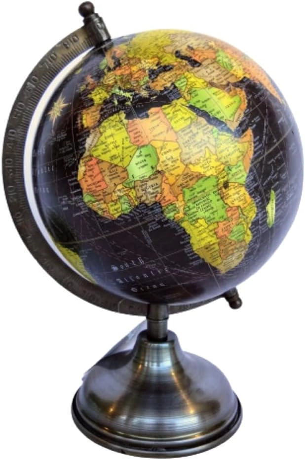 Globo Decorativo Metal Cinza E Prateado 18cm Mei0041 Btc