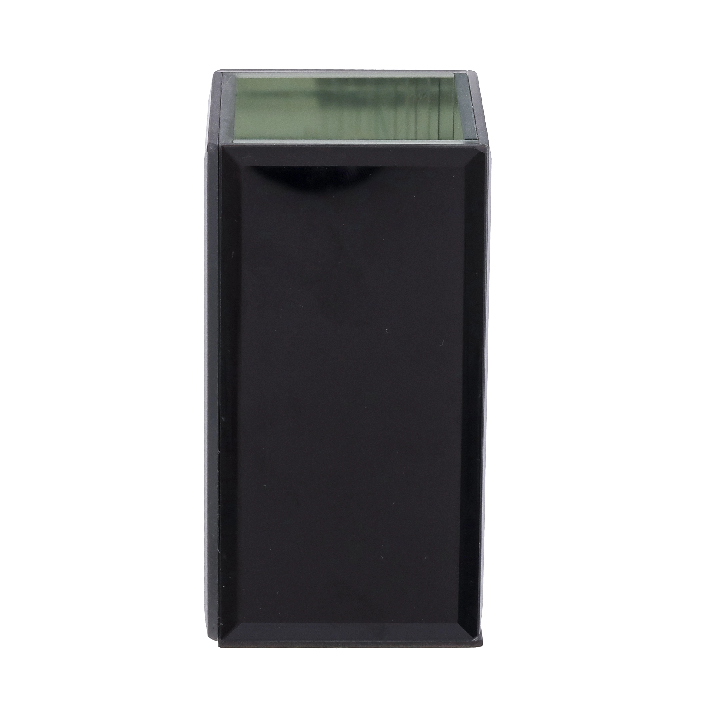 Porta Escova de Dente de Bancada para Banheiro Vidro Preto Espelhada Mabruk