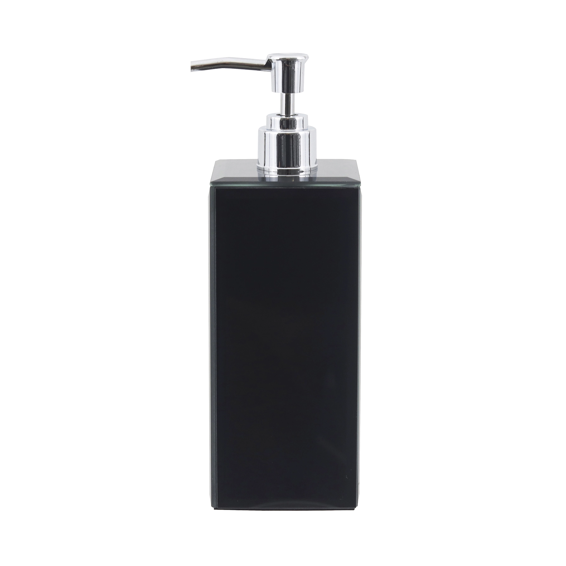 Porta Sabonete Líquido de Bancada para Banheiro 100ml Vidro Preto Espelhada Mabruk