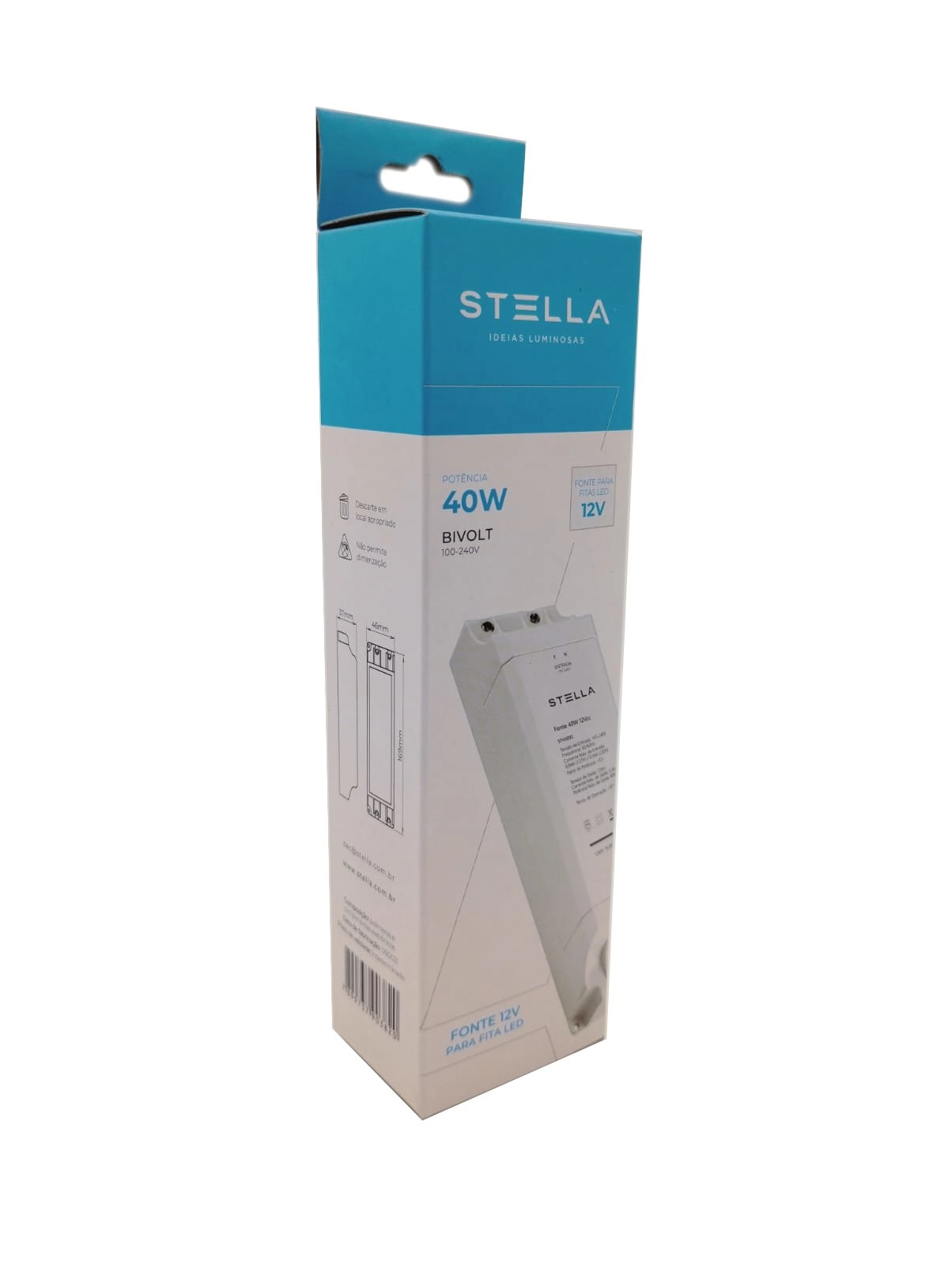 Fonte 12v 40w Para Fita De Led