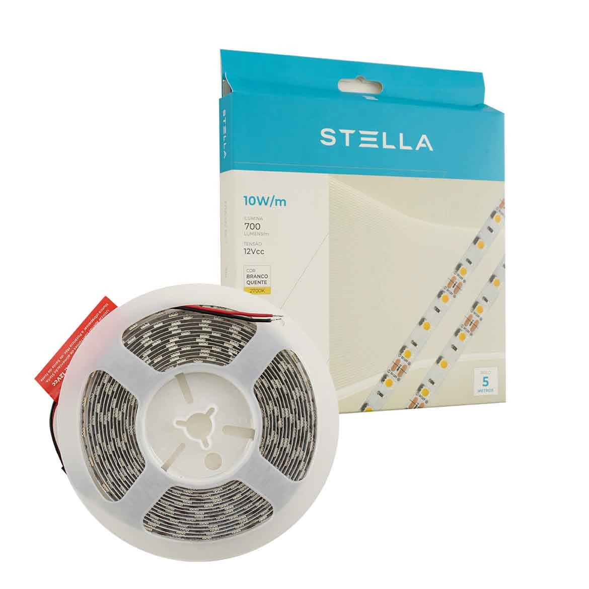Fita Led Adesiva De 5m 60leds/m 10w/m 2700k 700lm 12v Stella St3111