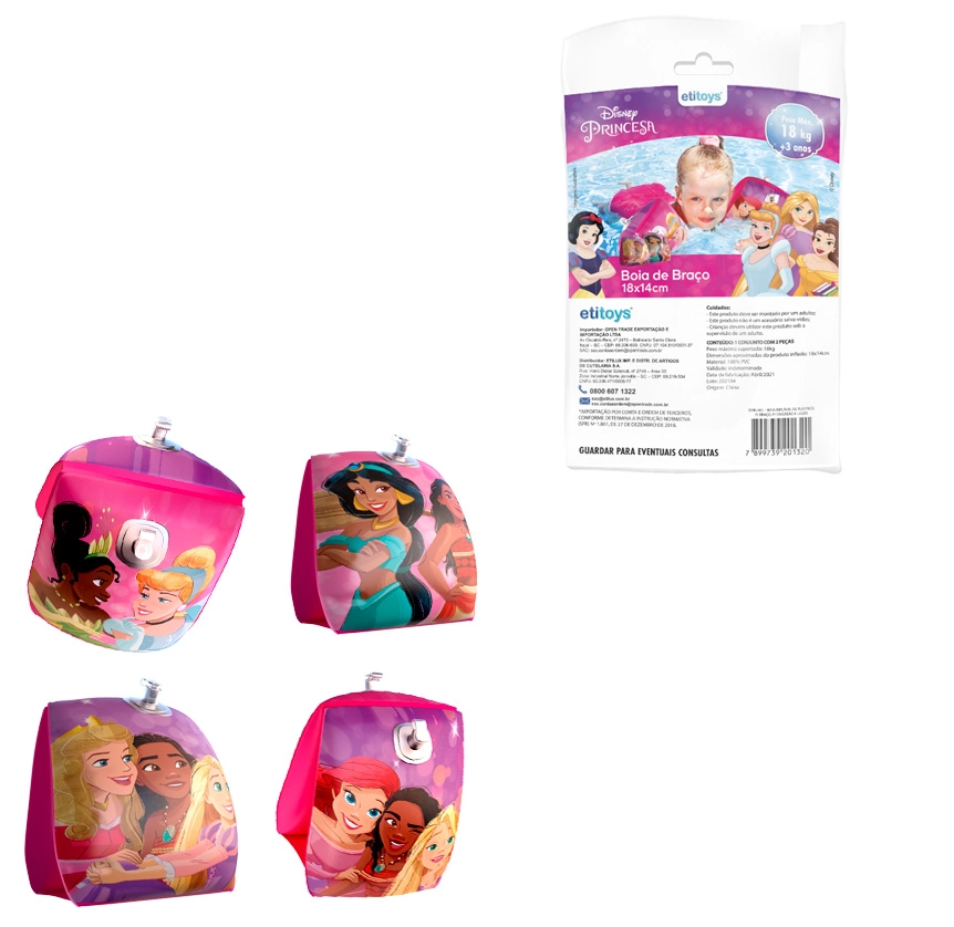 Boia para bracos  PRINCESAS 18x14cm- Diversão Infantil
