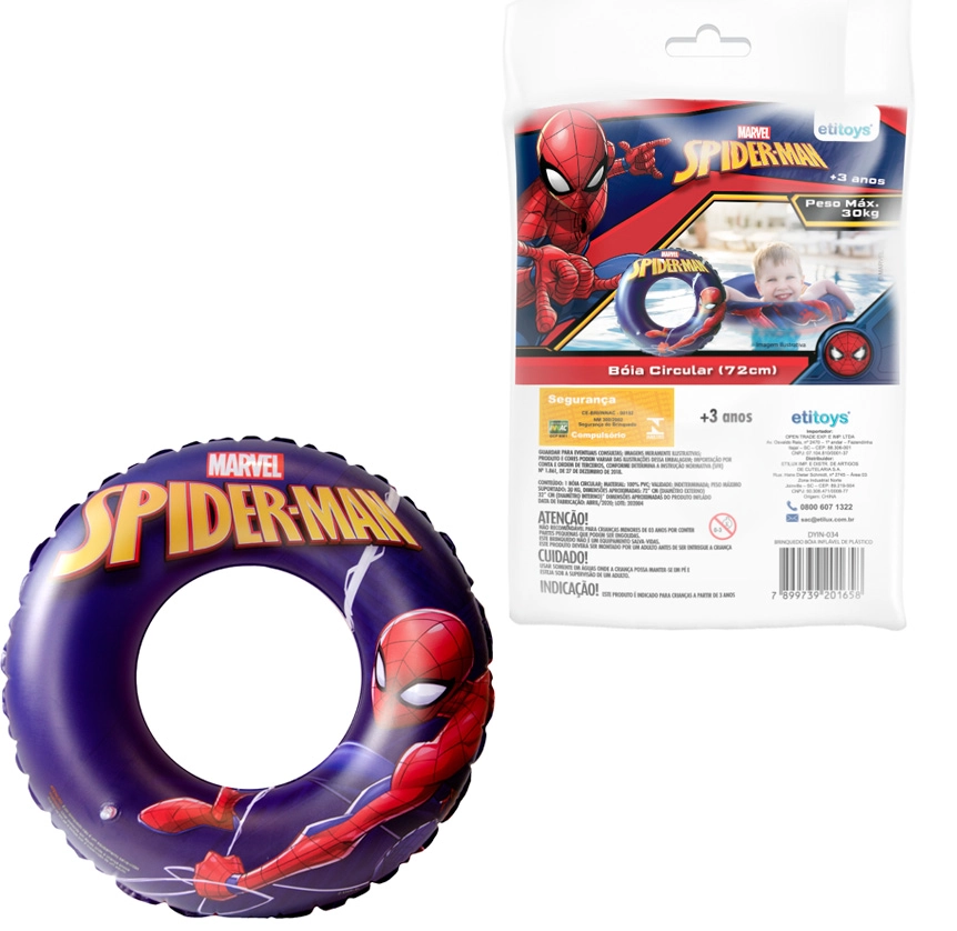 BOIA CIRCULAR INFANTIL 72 CM SPIDERMAN ETITOYS - DYIN-034