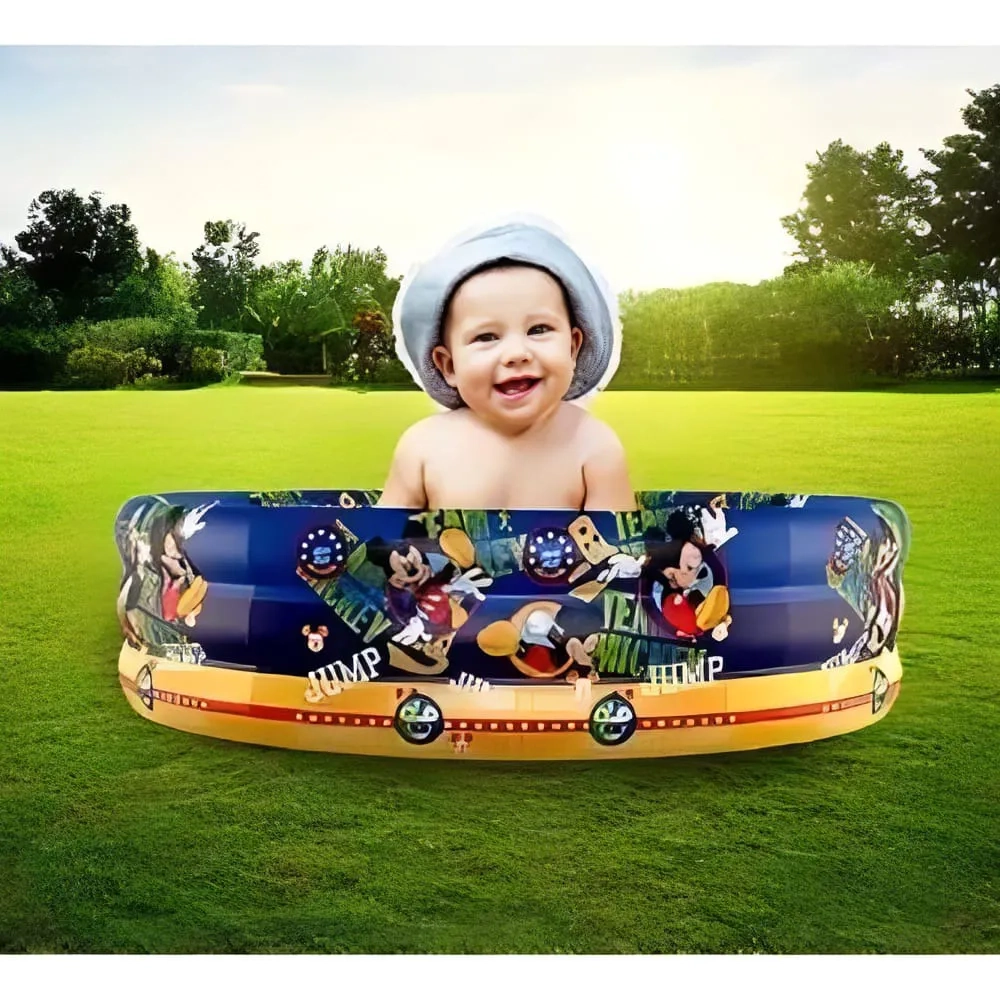 Piscina Infantil Inflável - 130 Litros - Mickey Aventura Sobre Rodas - Etilux