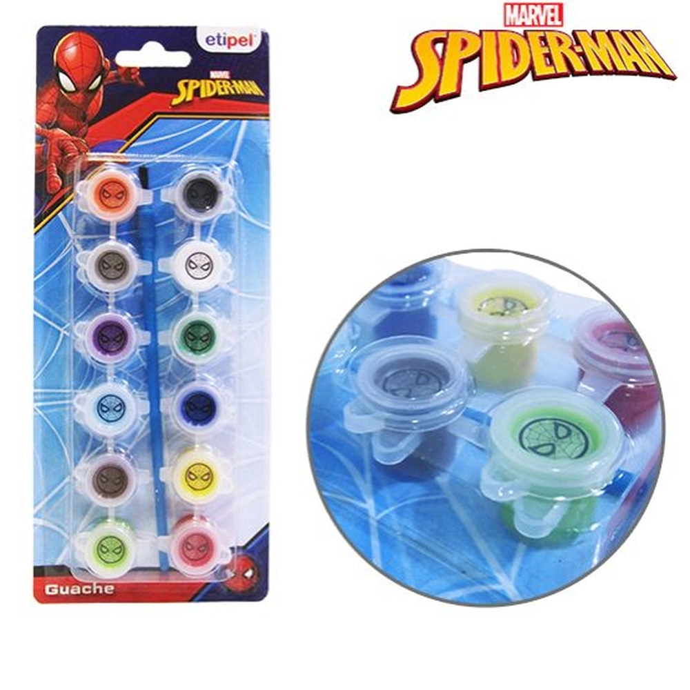 Guache Etilux 12 Cores Spiderman