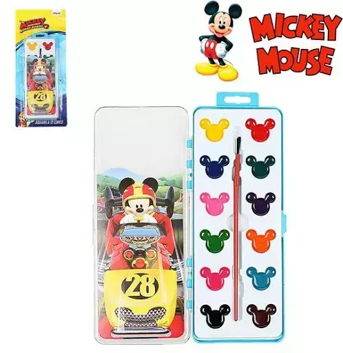 Maleta Aquarela C/12 Cores E Pincel Mickey, Etitoys DYP-047, +3 Anos - 133620