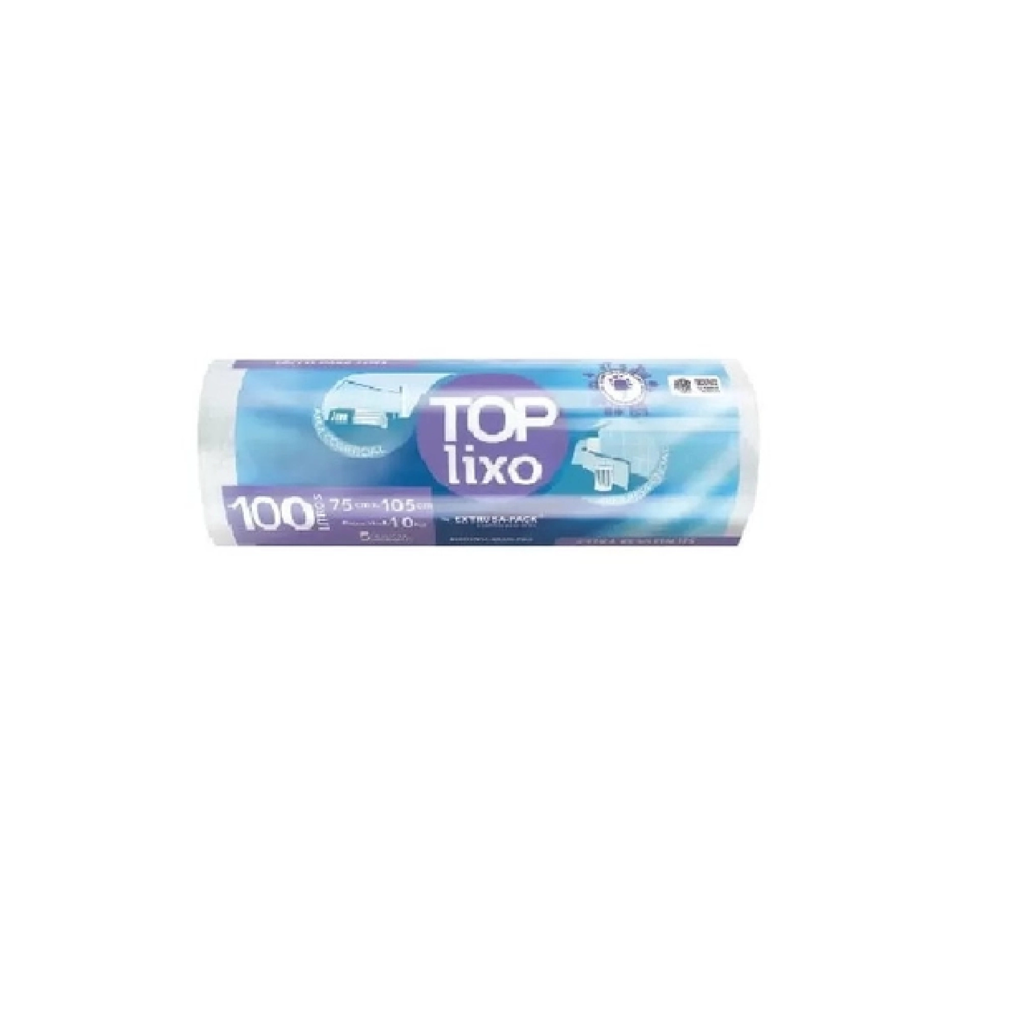 Saco De Lixo - Branco - 100 Litros -  Top Lixo - 15 Unidades