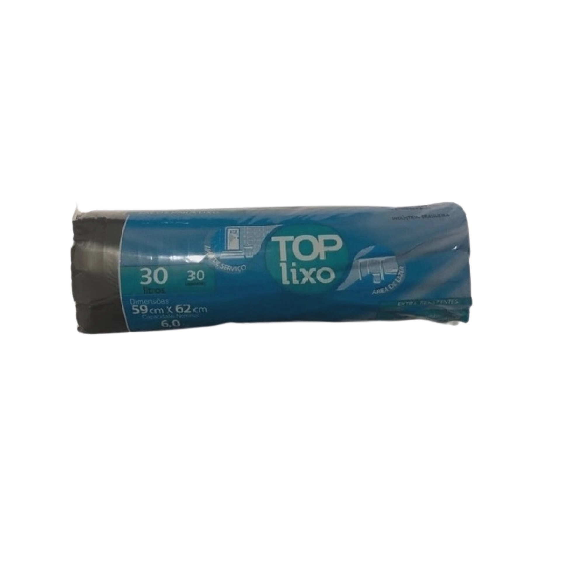 Saco Para Lixo Preto 30l Pack Lixo Top 30 Unidades