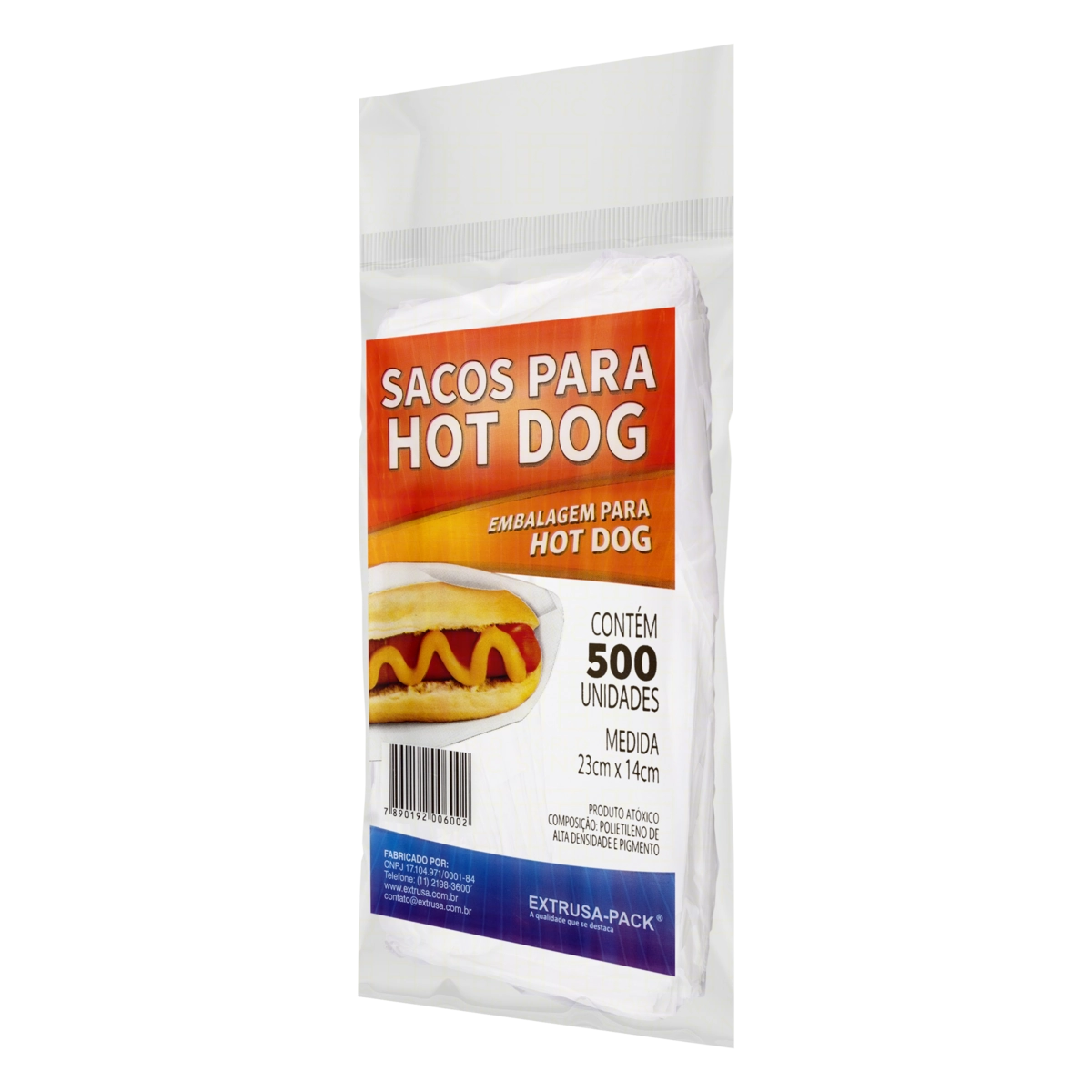 Saco Para Hot Dog Extrusa Pack 500 Unidades