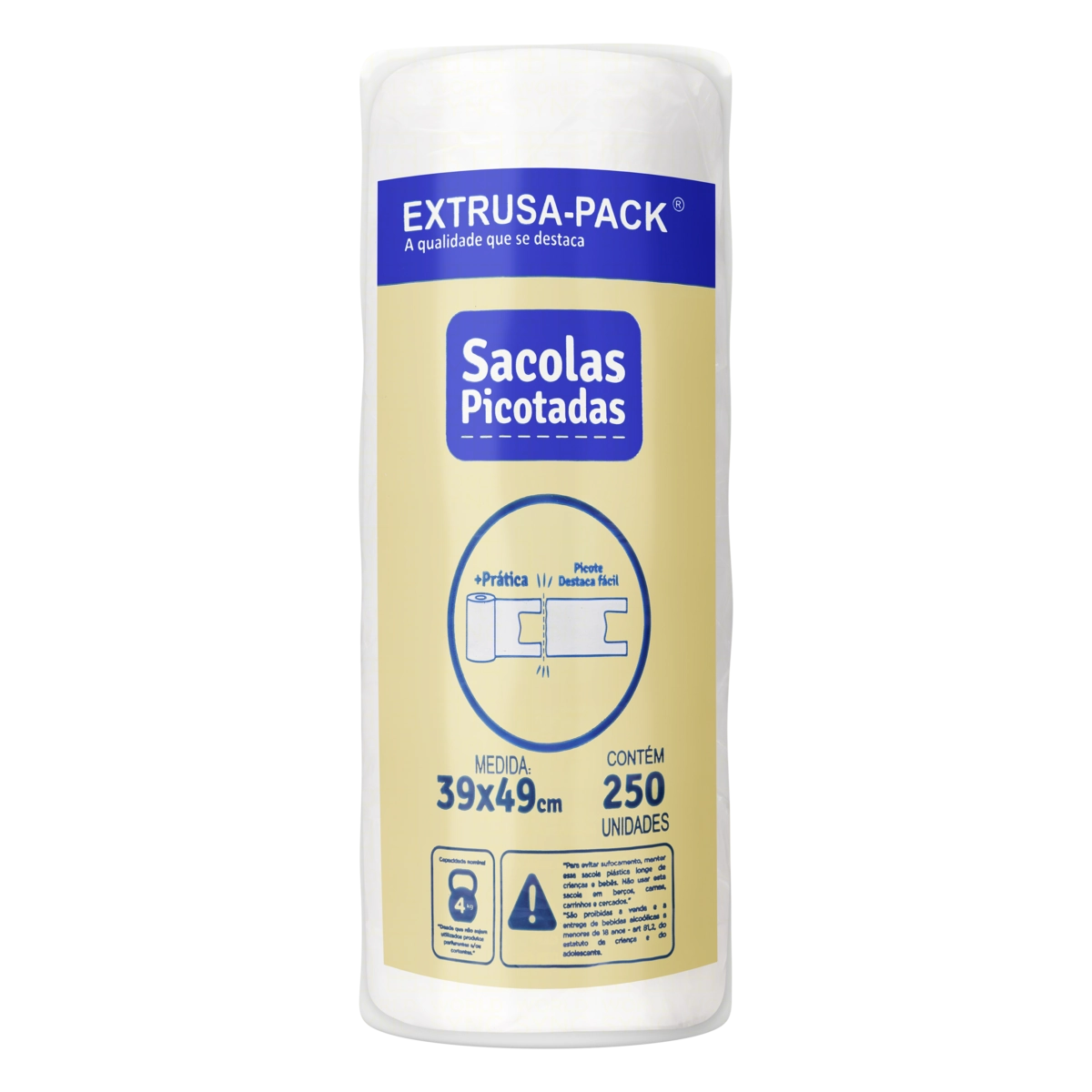 Sacola Picotada 4kg Extrusa Pack Pacote 250 Unidades
