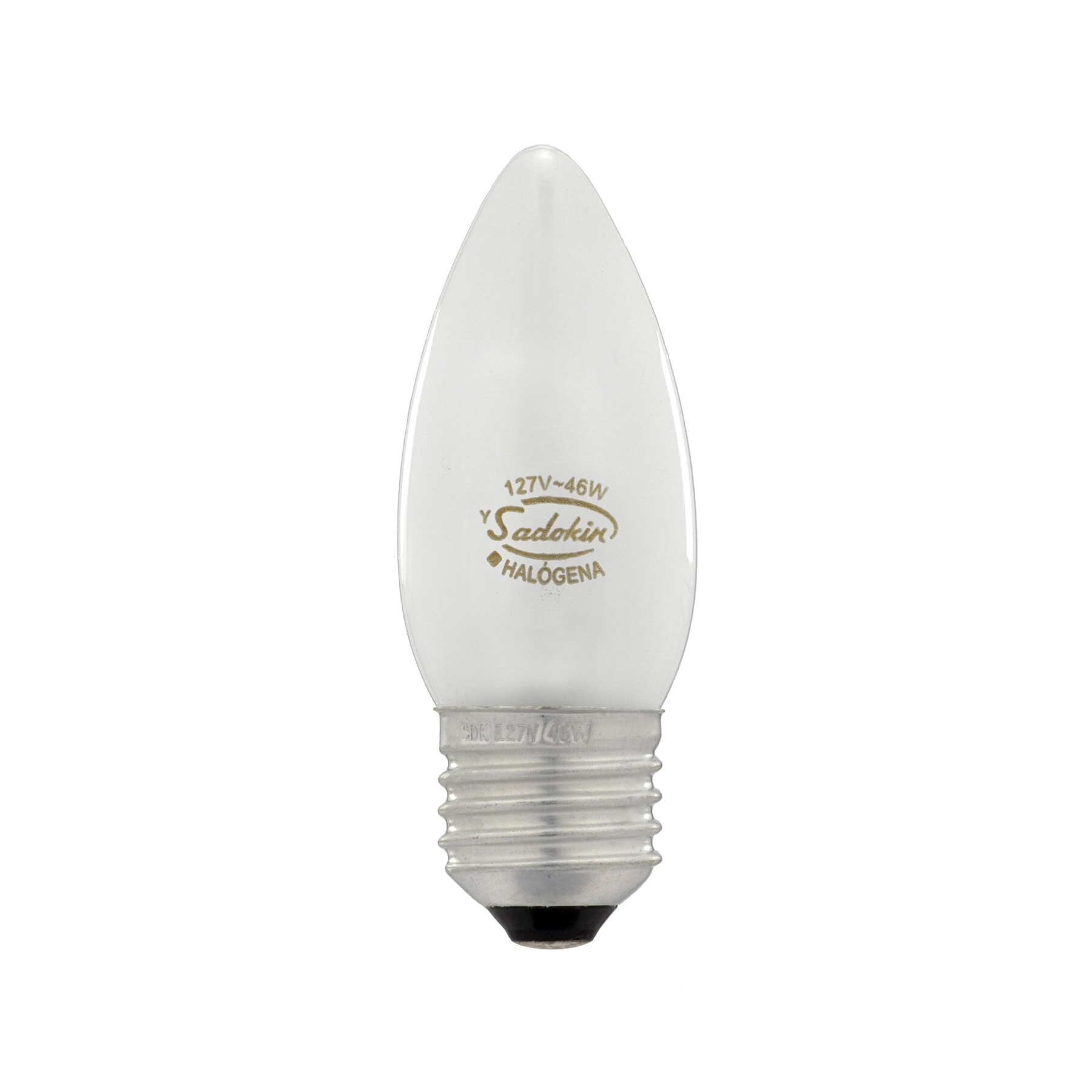 Lâmpada Halógena E27 Vela 46W Luz Amarela 127V Sadokin