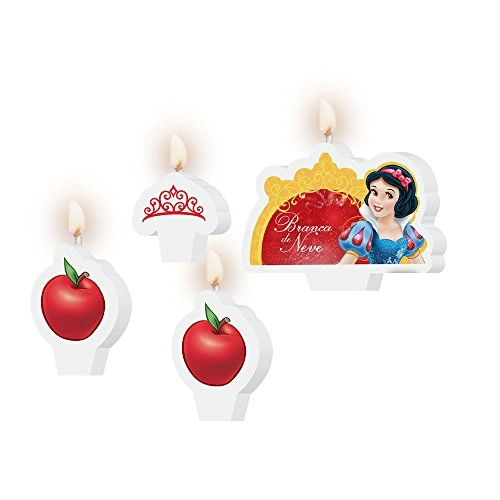Kit Vela Plana Regina Festas Branca De Neve New 4 Unidades
