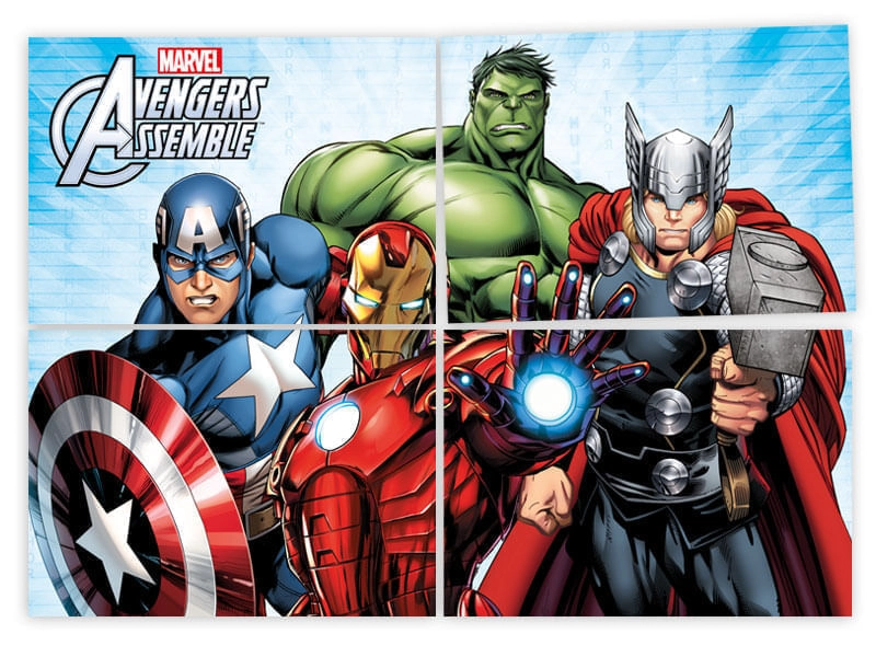 Painel Avengers Animated Regina Festas Com 1 Unidade 126x88cm