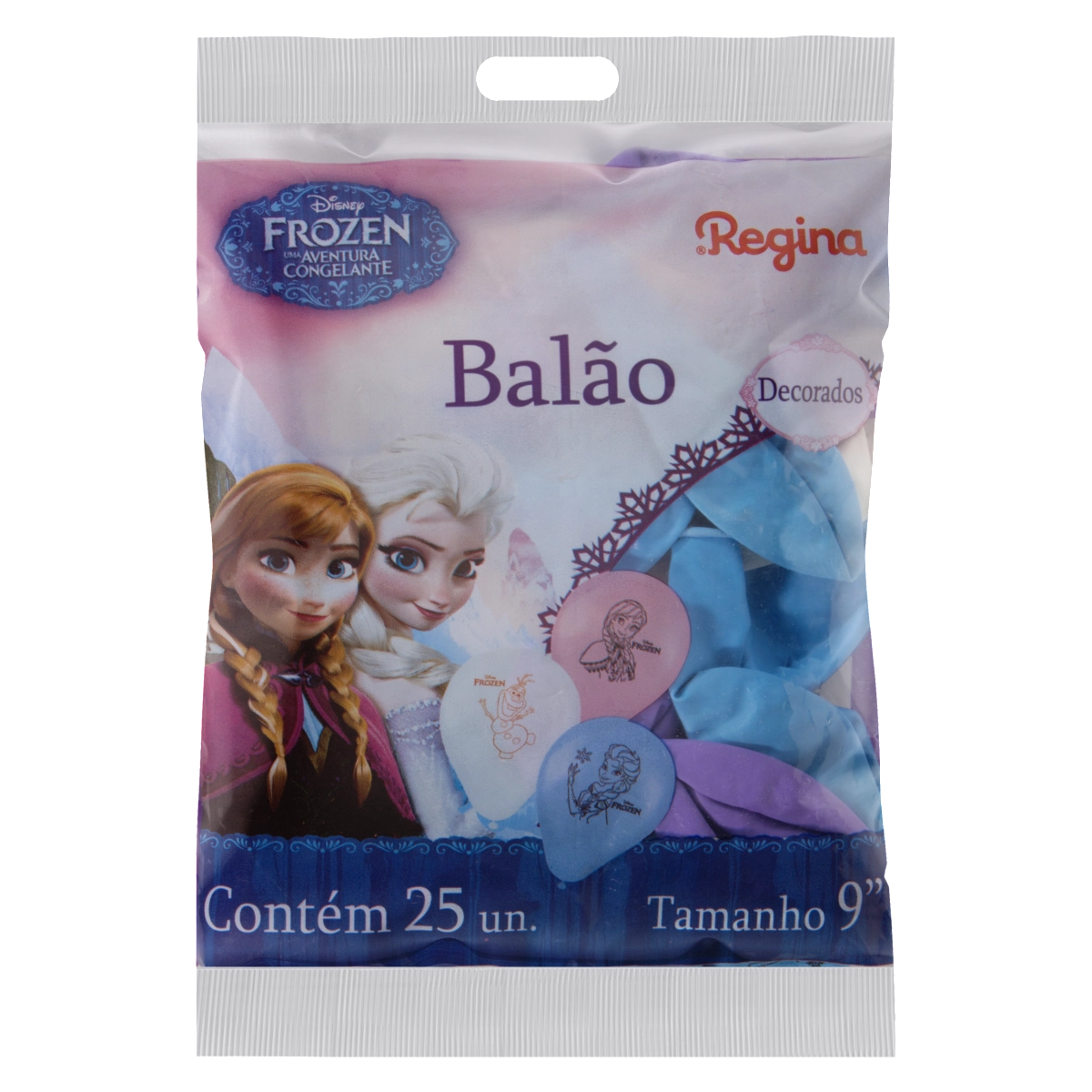 Balão Decorado Frozen Regina 9 Pacote 25 Unidades