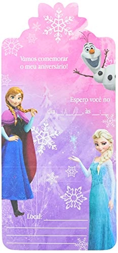 Convite De Aniversário Frozen 08 Unidades Regina Festas