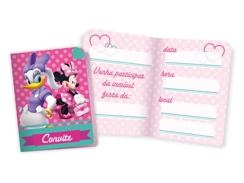 Convite Minnie Rosa