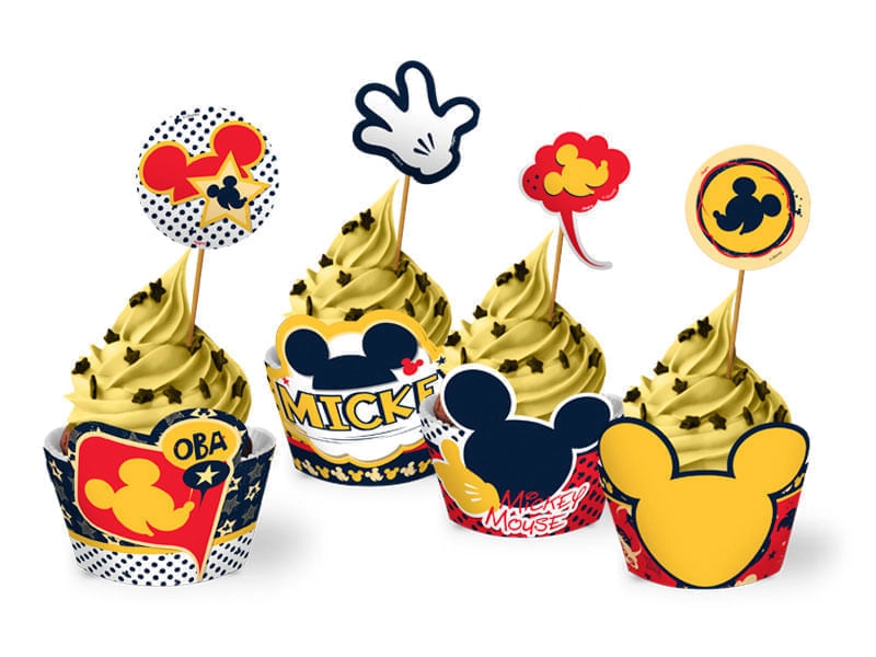 Cupcake Wrapper C/enfeite Mickey Cl