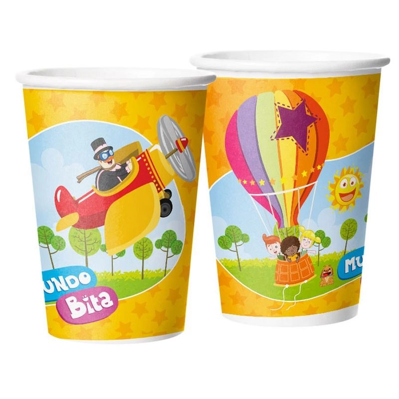 Copo Papel 180ml R547 Mundo Bita C/08un
