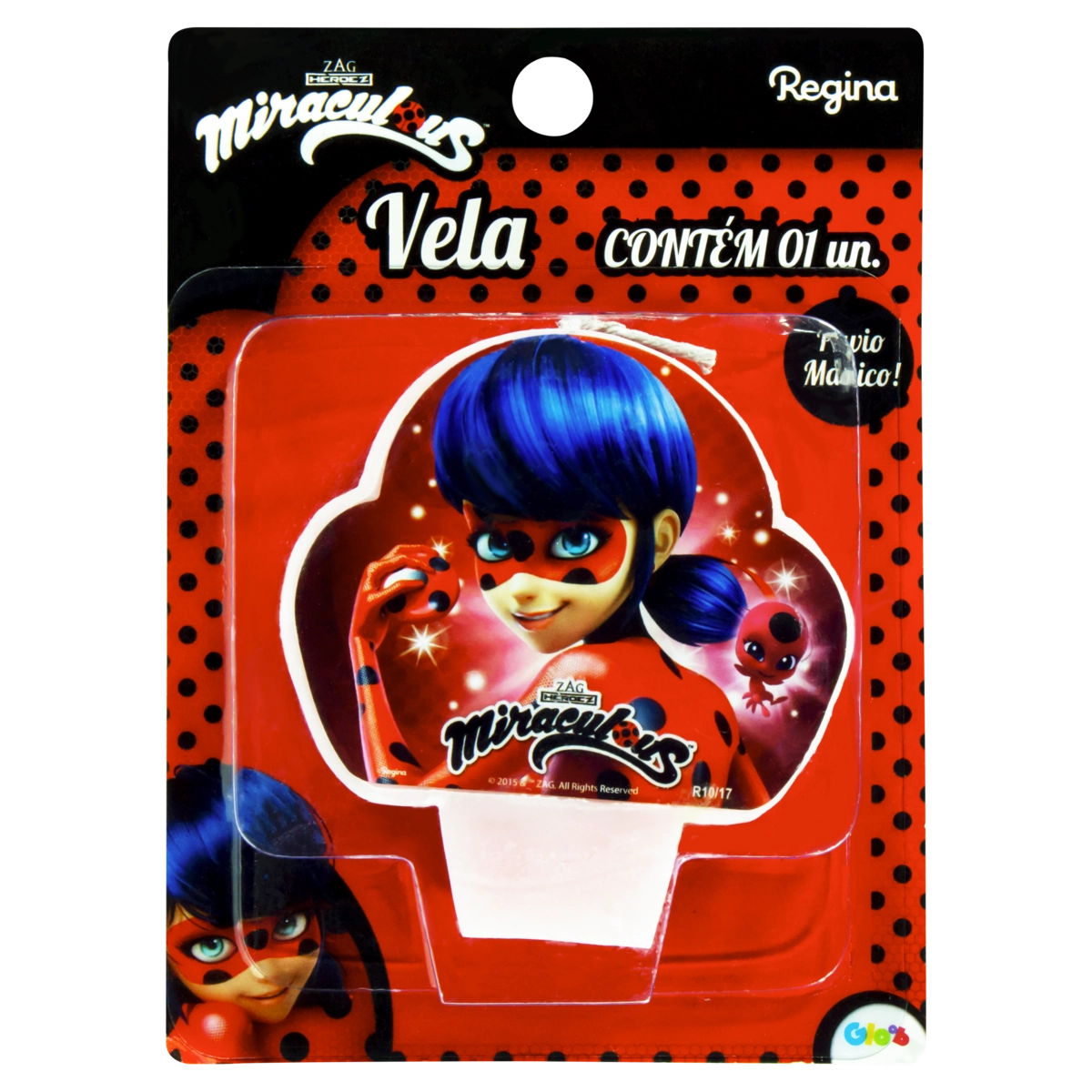 Vela De Aniversário Miraculous Regina Cartela