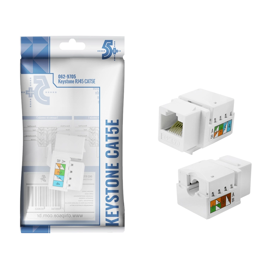 10x Keystone Fêmea Rj45 Cat5e Alta Qualidade - Original 5+
