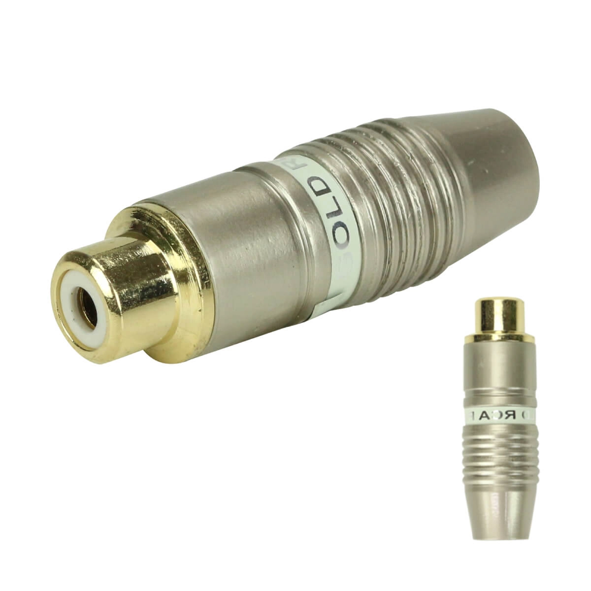 10x Plug Rca Fêmea Profissional - Pix Ponta Ouro 24k Branco