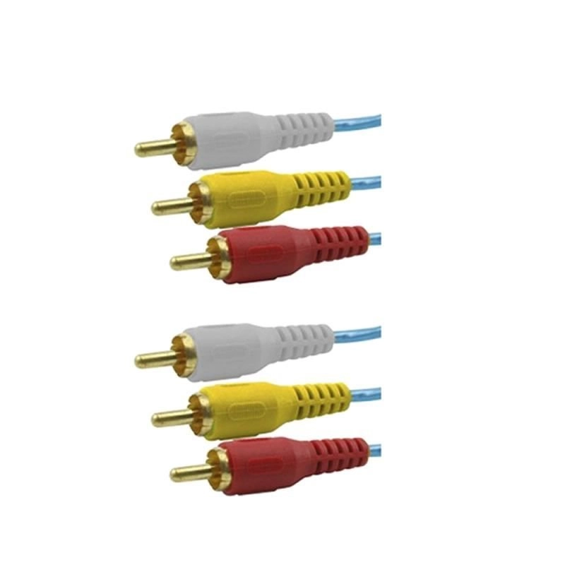 Cabo Rca Cristal 3  3 Rca 1 80m Gold Azul Konkay 018-7713