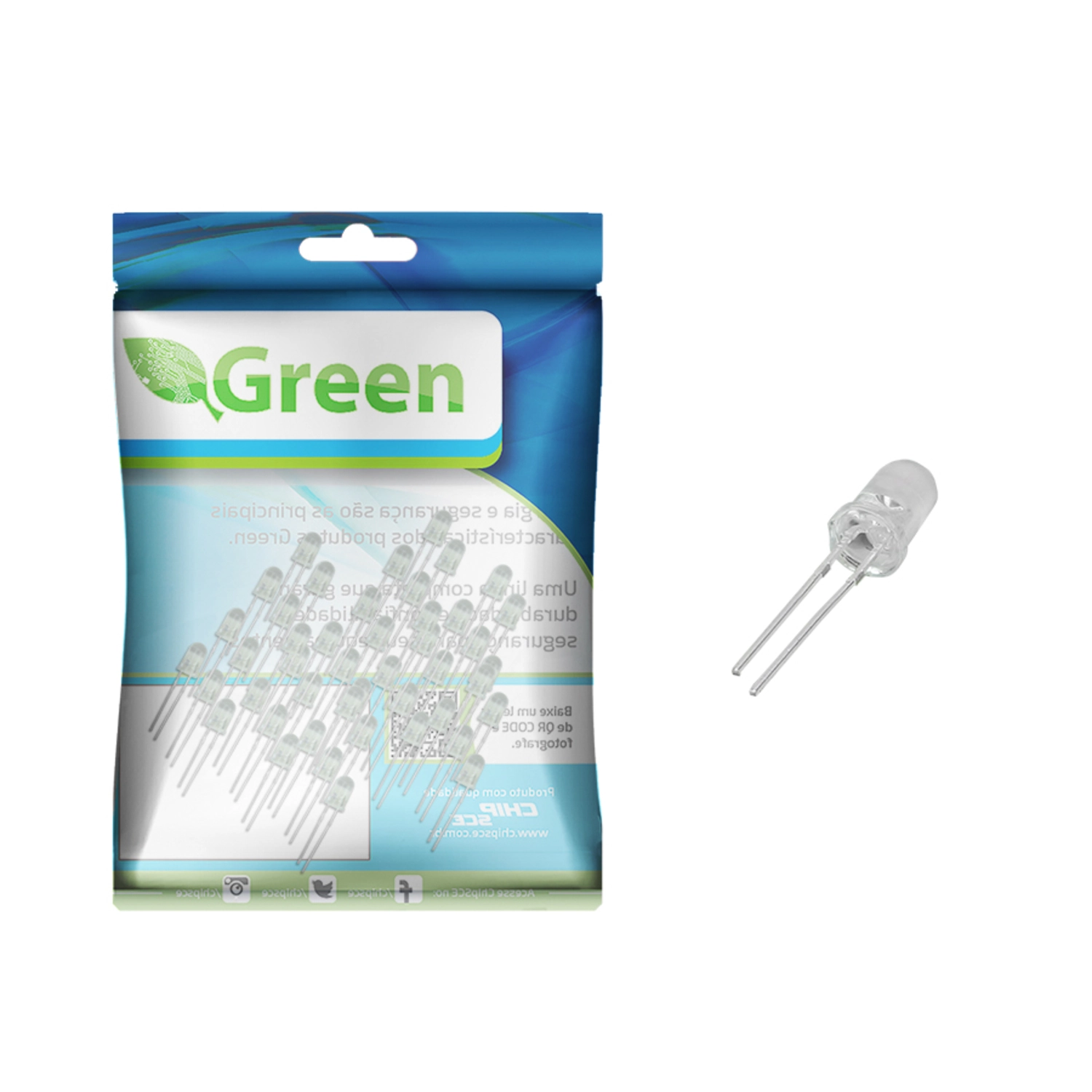 50x Led Alto Brilho 5mm - Projetos Em Geral - Branco