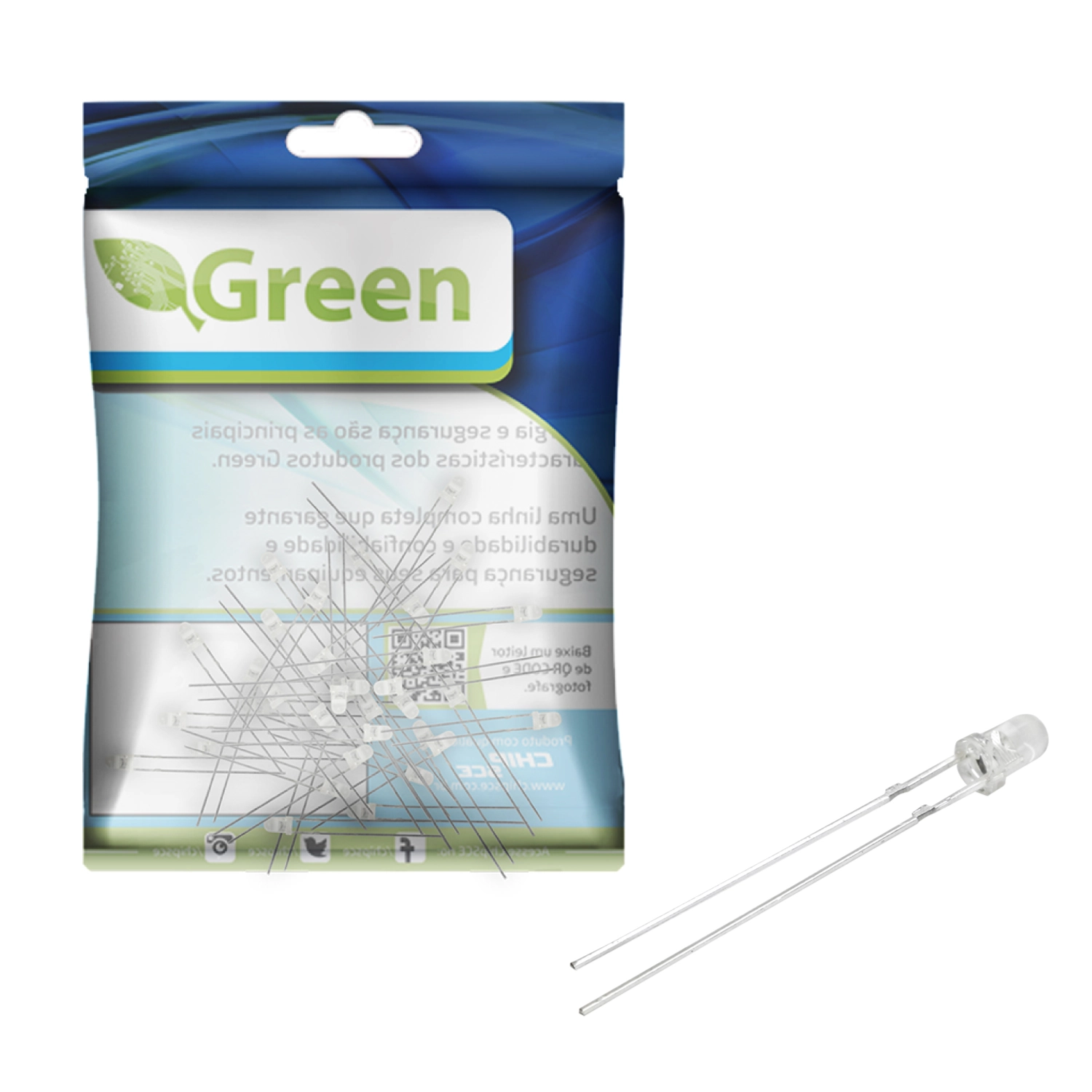 50x Led Alto Brilho 3mm - Projetos Em Geral - Azul