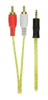 Cabo Áudio Auxiliar P2 X Rca Carro Som Fone Smartphone 2 Mts