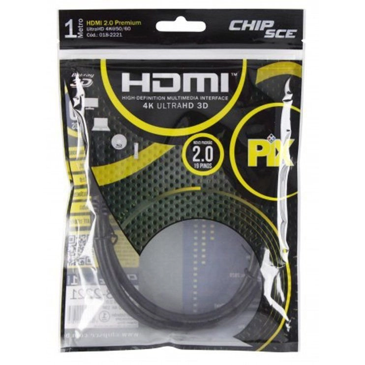 Cabo HDMI 1 metro 2.0 polybag 018-2221