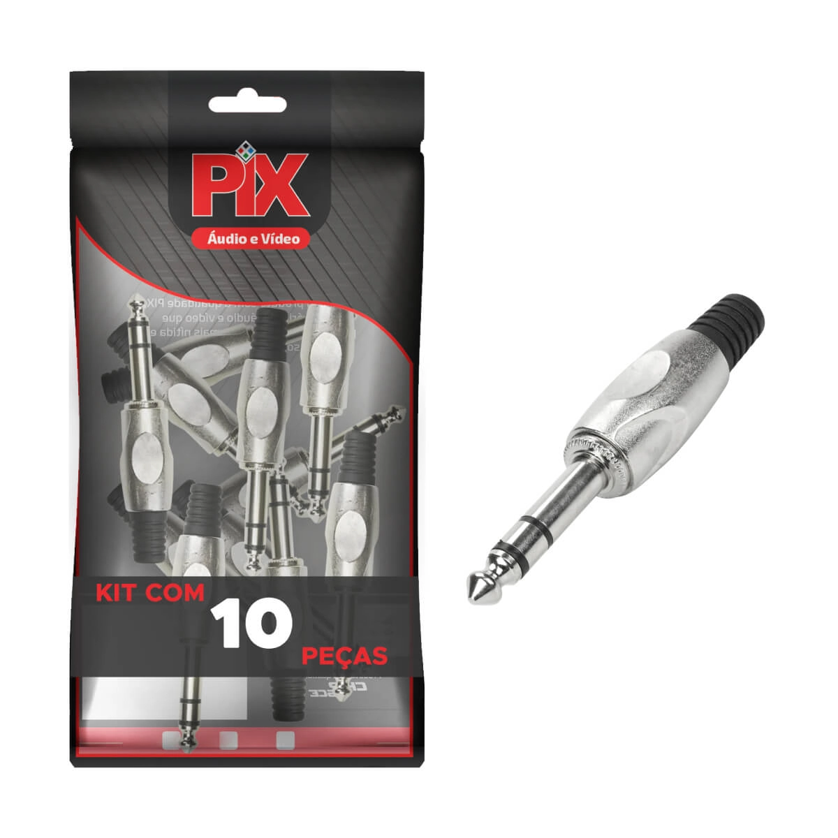10x Plug P10 Estéreo Premium Profissional Série Soft